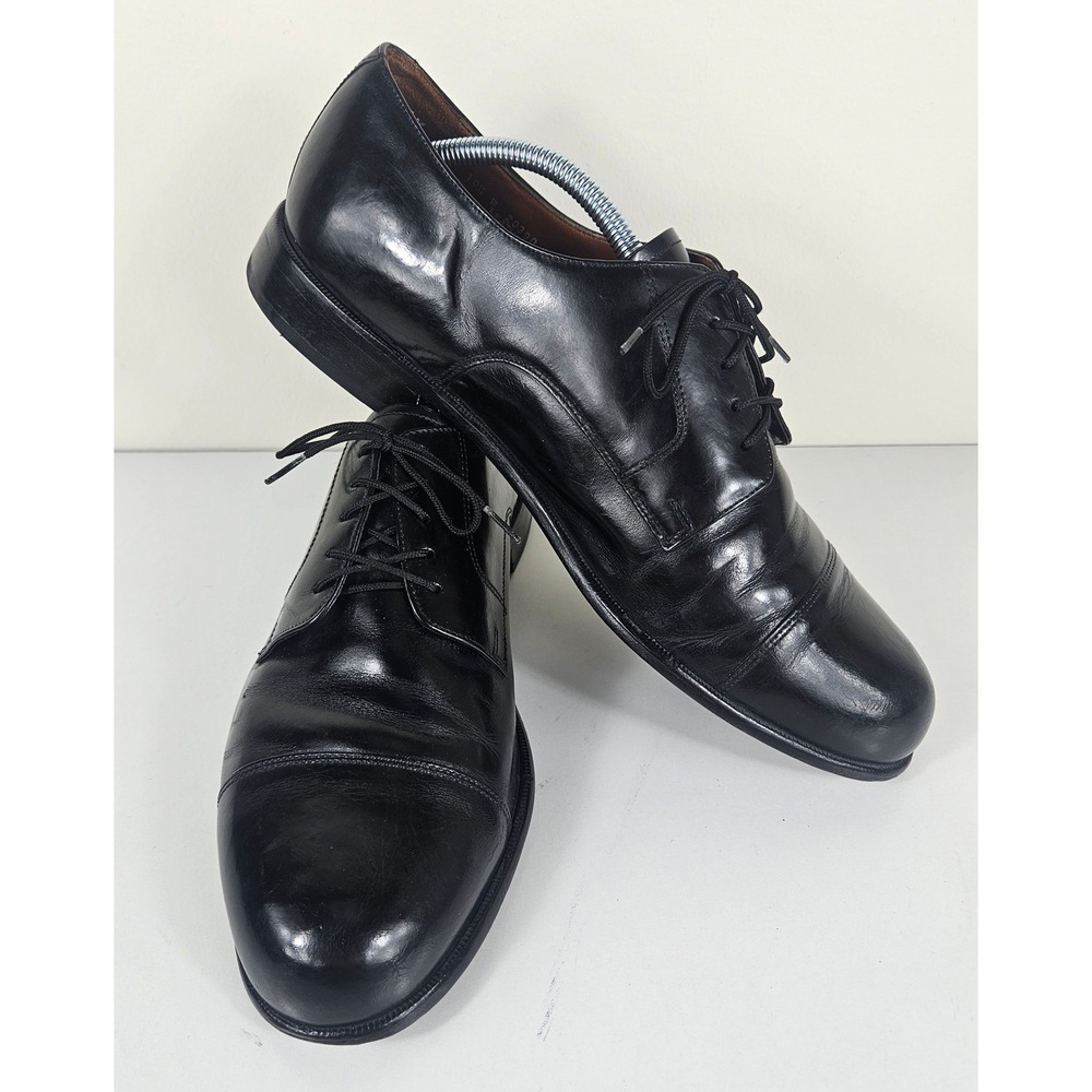 Bostonian Classics Mens 10.5 W Black First Flex Cap Toe Oxford Dress Shoes